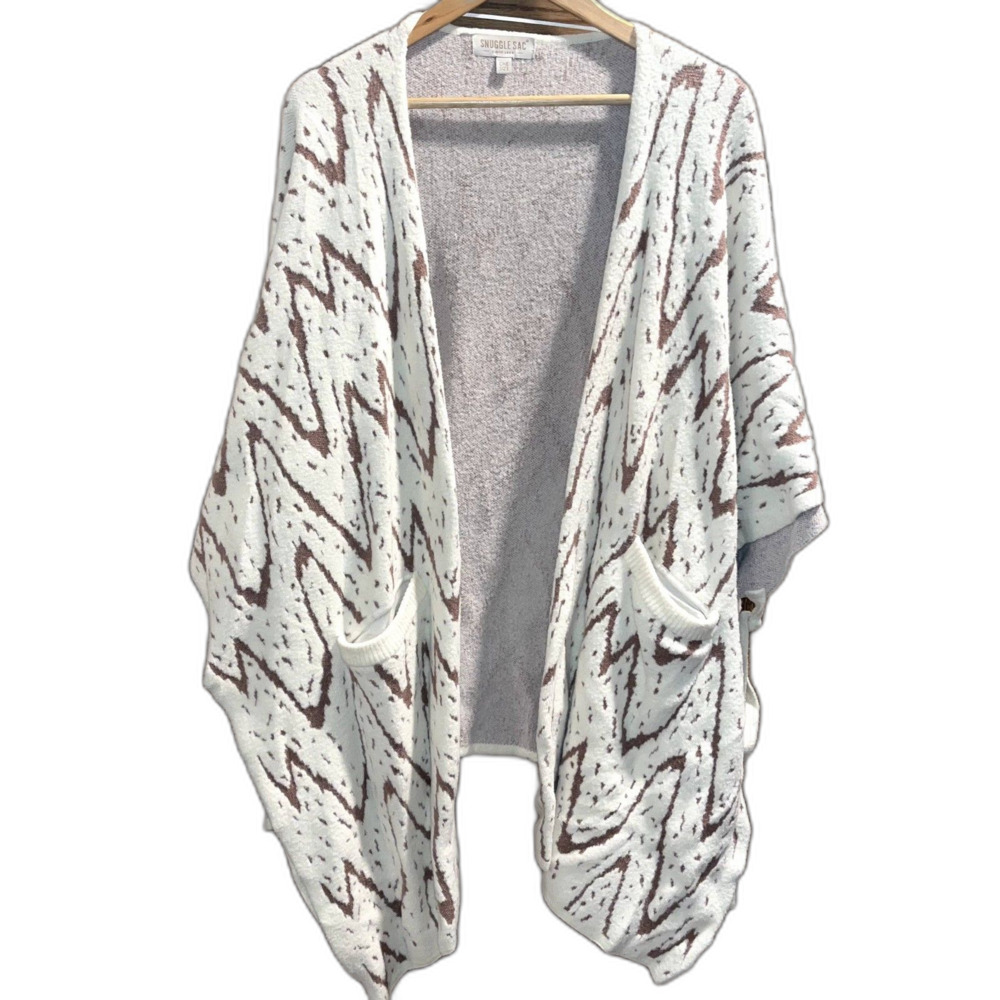 Snuggle Sac Kimono Cardigan Wrap Boho Western Slouchy Antique White One Size